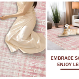 Ultra Soft Area Rug, Non Slip, Stain Resistant, Washable Area Rugs for Living Room, Bedroom, Luxape Aesthetic Pink White Bow Knot Design Rug(Pink)
