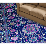 Ultra Soft Area Rug, Non Slip, Stain Resistant, Washable Area Rugs for Living Room, Bedroom, Rustic Multicolor Tapestry Vibe(Blue)