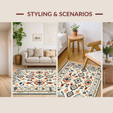 Ultra Soft Area Rug, Non Slip, Stain Resistant, Washable Area Rugs for Living Room, Bedroom, Serene Neutral Diamond Weave(Beige)