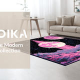 Ultra Soft Area Rug, Non Slip, Stain Resistant, Washable Area Rugs for Living Room, Bedroom, Elegant Lunar Tiled Artistry(Pink)