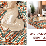 Ultra Soft Area Rug, Non Slip, Stain Resistant, Washable Area Rugs for Living Room, Bedroom, Chic Colorful Diamond Arrangement(Orange)