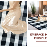 Ultra Soft Area Rug, Non Slip, Stain Resistant, Washable Area Rugs for Living Room, Bedroom, Modern Black White Checkered Living Room Plush Rug(Black)