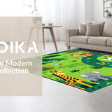 Ultra Soft Area Rug, Non Slip, Stain Resistant, Washable Area Rugs for Living Room, Bedroom, Educational Animal Artful Arrangement(Green)