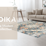 Ultra Soft Area Rug, Non Slip, Stain Resistant, Washable Area Rugs for Living Room, Bedroom, Trendy Soft Pastel Motif(Gray)