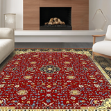 Ultra Soft Area Rug, Non Slip, Stain Resistant, Washable Area Rugs for Living Room, Bedroom, Vibrant Classic Ogee Arrangement(Red)