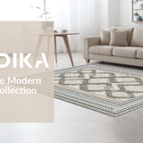 Ultra Soft Area Rug, Non Slip, Stain Resistant, Washable Area Rugs for Living Room, Bedroom, Sophisticated Minimalist Tiled Aesthetic(Gray)