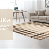 Ultra Soft Area Rug, Non Slip, Stain Resistant, Washable Area Rugs for Living Room, Bedroom, Chic Checkered Rustic Elegance(Beige)