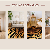 Ultra Soft Area Rug, Non Slip, Stain Resistant, Washable Area Rugs for Living Room, Bedroom, Striking Modern Wildlife Motif(Black)