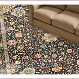 Ultra Soft Area Rug, Non Slip, Stain Resistant, Washable Area Rugs for Living Room, Bedroom, Chic Vintage Botanical Arrangement(Brown)