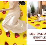Ultra Soft Area Rug, Non Slip, Stain Resistant, Washable Area Rugs for Living Room, Bedroom, Yellow Fruit-Themed Bedroom Water Absorbent Mat(Yellow)