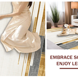 Ultra Soft Area Rug, Non Slip, Stain Resistant, Washable Area Rugs for Living Room, Bedroom, Refined Abstract Tiled Motif(Gold)