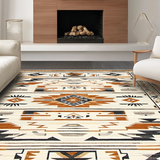 Ultra Soft Area Rug, Non Slip, Stain Resistant, Washable Area Rugs for Living Room, Bedroom, Chic Rustic Geometric Arrangement(Brown)