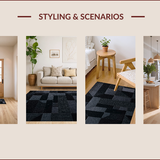 Ultra Soft Area Rug, Non Slip, Stain Resistant, Washable Area Rugs for Living Room, Bedroom, Unique Rubber Backing Play Carpet for Boys(Black)