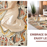Ultra Soft Area Rug, Non Slip, Stain Resistant, Washable Area Rugs for Living Room, Bedroom, Contemporary Tiled Pattern Aesthetic(Beige)