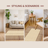 Ultra Soft Area Rug, Non Slip, Stain Resistant, Washable Area Rugs for Living Room, Bedroom, Rustic Creamy Geometric Harmony(Beige)