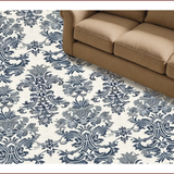 Ultra Soft Area Rug, Non Slip, Stain Resistant, Washable Area Rugs for Living Room, Bedroom, Natural Gray Damask Runner for Farmhouse Entryway(Blue)