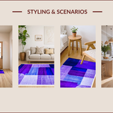 Ultra Soft Area Rug, Non Slip, Stain Resistant, Washable Area Rugs for Living Room, Bedroom, Modern Geometric Trellis Aesthetic(Purple)
