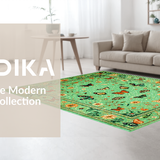 Ultra Soft Area Rug, Non Slip, Stain Resistant, Washable Area Rugs for Living Room, Bedroom, Lush Green Nature-Inspired Motif(Green)