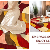 Ultra Soft Area Rug, Non Slip, Stain Resistant, Washable Area Rugs for Living Room, Bedroom, Eye-Catching Groovy Linear Elements(Brown)