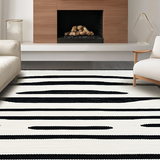 Ultra Soft Area Rug, Non Slip, Stain Resistant, Washable Area Rugs for Living Room, Bedroom, Vibrant Abstract Animal Print Inspiration(Black)