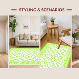 Ultra Soft Area Rug, Non Slip, Stain Resistant, Washable Area Rugs for Living Room, Bedroom, Playful Petal Design(White)