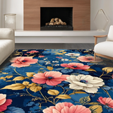 Ultra Soft Area Rug, Non Slip, Stain Resistant, Washable Area Rugs for Living Room, Bedroom, Bright Whimsical Abstract Composition(Blue)