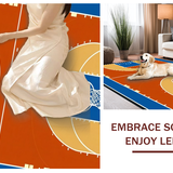 Ultra Soft Area Rug, Non Slip, Stain Resistant, Washable Area Rugs for Living Room, Bedroom, Striking Colorful Court Layout(Brown)
