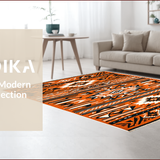 Ultra Soft Area Rug, Non Slip, Stain Resistant, Washable Area Rugs for Living Room, Bedroom, Boho Aztec Distressed(Orange)