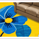 Ultra Soft Area Rug, Non Slip, Stain Resistant, Washable Area Rugs for Living Room, Bedroom, Blue Yellow Floral Living Room Area Carpet(Yellow)