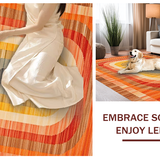 Ultra Soft Area Rug, Non Slip, Stain Resistant, Washable Area Rugs for Living Room, Bedroom, Eclectic Rainbow Abstract Design(Orange)