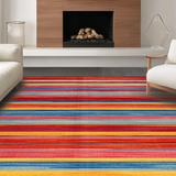 Ultra Soft Area Rug, Non Slip, Stain Resistant, Washable Area Rugs for Living Room, Bedroom, Dynamic Red-Blue Yellow Fusion(Red)