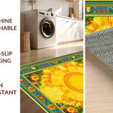 Ultra Soft Area Rug, Non Slip, Stain Resistant, Washable Area Rugs for Living Room, Bedroom, Lively Artistic Sunshine Arrangement(Yellow)