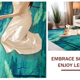 Ultra Soft Area Rug, Non Slip, Stain Resistant, Washable Area Rugs for Living Room, Bedroom, Vibrant Aqua and Green Whimsy(Blue)
