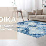 Ultra Soft Area Rug, Non Slip, Stain Resistant, Washable Area Rugs for Living Room, Bedroom, Adorable Non Slip Shower Carpet With Dreamy Bow And Scalloped Edges(Blue)