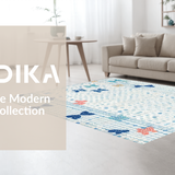 Ultra Soft Area Rug, Non Slip, Stain Resistant, Washable Area Rugs for Living Room, Bedroom, Cute Bow Accent Rug, Coquette Aesthetic Carpet(Blue)