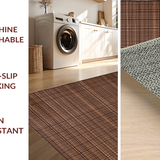 Ultra Soft Area Rug, Non Slip, Stain Resistant, Washable Area Rugs for Living Room, Bedroom, Rustic Earthy Waffle Aesthetic(Brown)