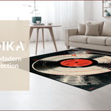 Ultra Soft Area Rug, Non Slip, Stain Resistant, Washable Area Rugs for Living Room, Bedroom, Vibrant Abstract Sound Waves Design(Black)