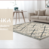 Ultra Soft Area Rug, Non Slip, Stain Resistant, Washable Area Rugs for Living Room, Bedroom, Geometric Diamond Pattern Elegance(Beige)