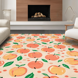 Ultra Soft Area Rug, Non Slip, Stain Resistant, Washable Area Rugs for Living Room, Bedroom, Vibrant Cheerful Peach Aesthetic(Orange)