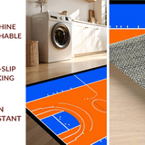 Ultra Soft Area Rug, Non Slip, Stain Resistant, Washable Area Rugs for Living Room, Bedroom, Rustic Sports Court Inspired Look(Blue)