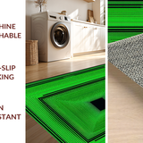 Ultra Soft Area Rug, Non Slip, Stain Resistant, Washable Area Rugs for Living Room, Bedroom, Sleek Monochrome Hypnotic Design(Green)