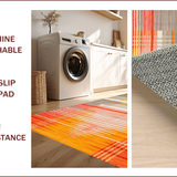 Ultra Soft Area Rug, Non Slip, Stain Resistant, Washable Area Rugs for Living Room, Bedroom, Vibrant Abstract Rainbow Motif(Orange)