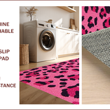 Ultra Soft Area Rug, Non Slip, Stain Resistant, Washable Area Rugs for Living Room, Bedroom, Soft Shag Cheetah Print Living Room Carpet(Pink)