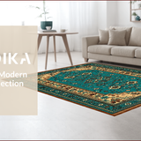 Ultra Soft Area Rug, Non Slip, Stain Resistant, Washable Area Rugs for Living Room, Bedroom, Rustic Western Brown Teal Living Room Washable Rug(Blue)