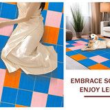 Eclectic Rainbow Patterned Textile(Blue)