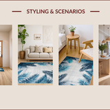 Ultra Soft Area Rug, Non Slip, Stain Resistant, Washable Area Rugs for Living Room, Bedroom, Contemporary Blue Toned Aesthetic(Blue)