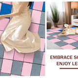 Ultra Soft Area Rug, Non Slip, Stain Resistant, Washable Area Rugs for Living Room, Bedroom, Playful Interactive Hopscotch Aesthetic(Pink)