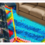 Ultra Soft Area Rug, Non Slip, Stain Resistant, Washable Area Rugs for Living Room, Bedroom, Vibrant City Road Educational Playroom Rug(Blue)