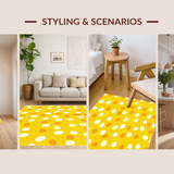 Ultra Soft Area Rug, Non Slip, Stain Resistant, Washable Area Rugs for Living Room, Bedroom, Charming Bright Color Fusion(Yellow)