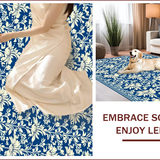 Ultra Soft Area Rug, Non Slip, Stain Resistant, Washable Area Rugs for Living Room, Bedroom, Elegant Damask Front Porch Stain-Resistant Rug(Blue)